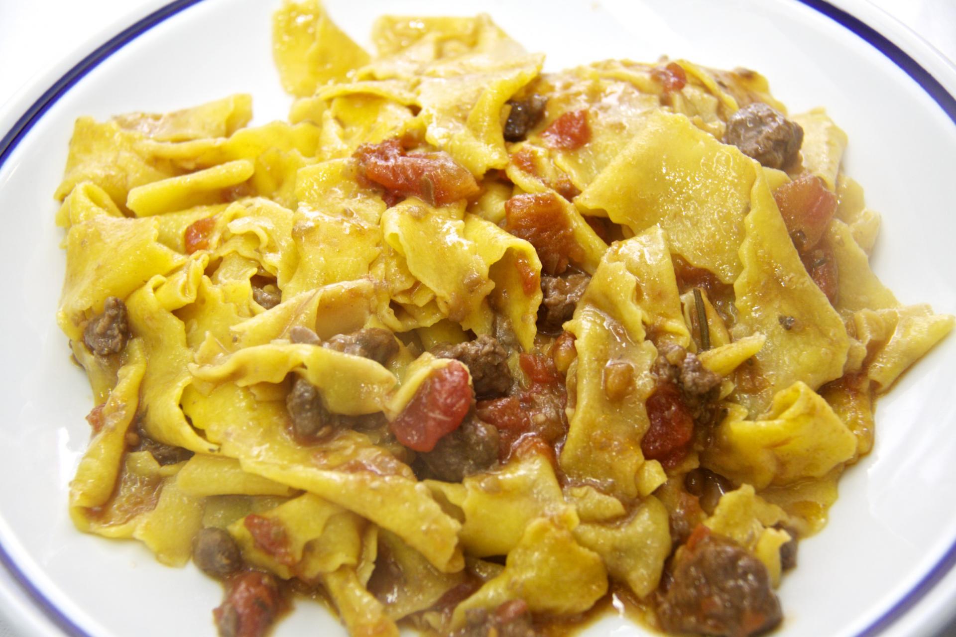 Pappardelle con ragù di cinghiale Osteria La Corte di San Leo